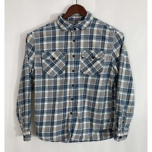 Katin Flannel Shirt Men’s M Blue Plaid Button Up Long Sleeve Casual Outdoors - Picture 2 of 11